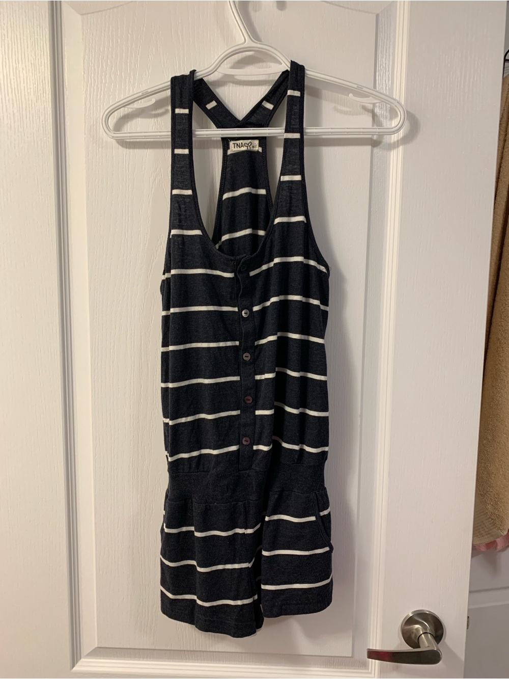 Y2K Aritzia TNA Striped Romper XS Athleisure comfy loungewear casual summer